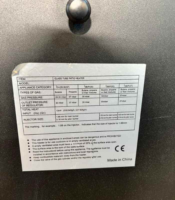 Patio Gas Heater (FSD-C) Coated Steel Propane (2)