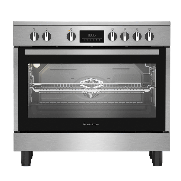 Ariston Electric Cooker ARR9EV830207XME, 90 cm, Silver and Black, 5 Cooking Zones