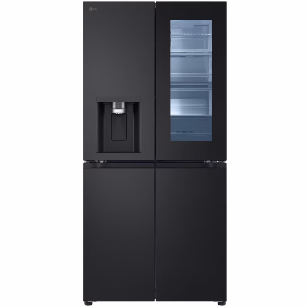 LG GRX29FFBRB LG Black Glass InstaView, French Door Fridge, Essence Matte Black,