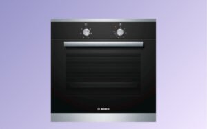 A sleek Bosch built-in oven featuring a stainless steel finish and modern control panel, designed for seamless kitchen integration.