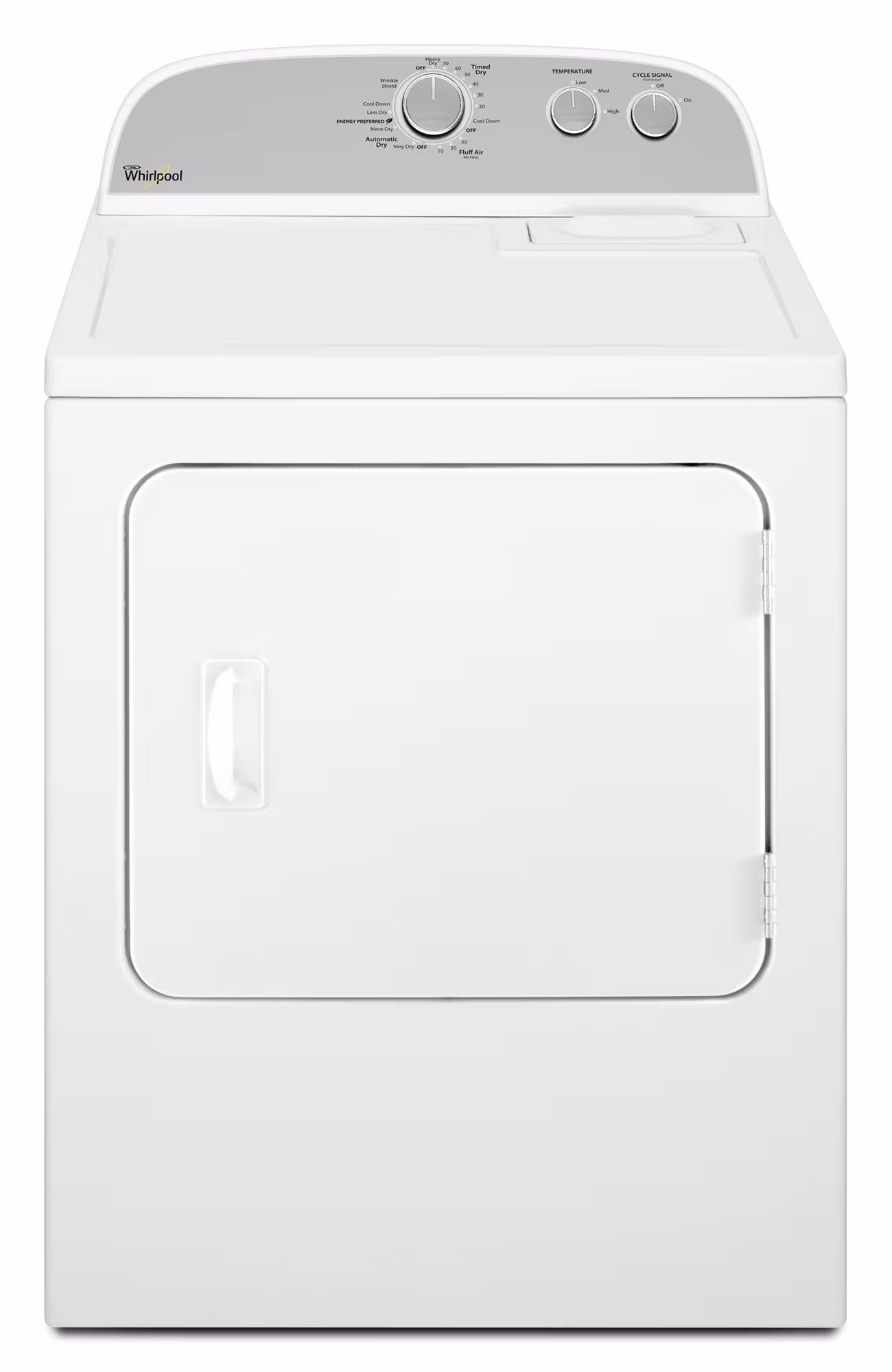 Whirlpool 3DWGD4815FW1SER Gas Plus Electric Dryer with AutoDry™ Drying System.