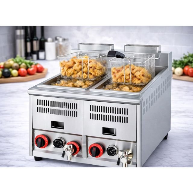 Commercial Gas Fryer Double Tank 14L GF-72A